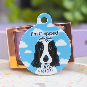 Cocker Spaniel Personalised Dog Tag - Happy Clouds