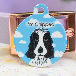 Cocker Spaniel Personalised Dog Tag - Happy Clouds
