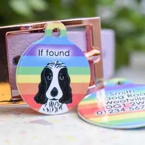 Cocker Spaniel Personalised Dog Tag - Rainbow