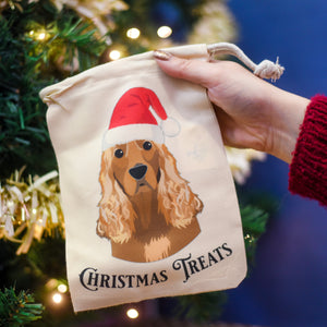 Personalised Santa Dog Christmas Treat bag