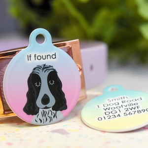 Cocker Spaniel Personalised Dog Tag - Ombre