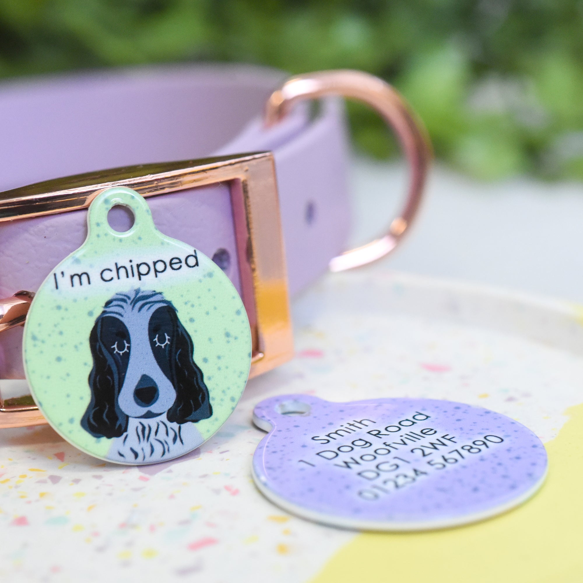 Cocker Spaniel Personalised Dog Tag - Speckled