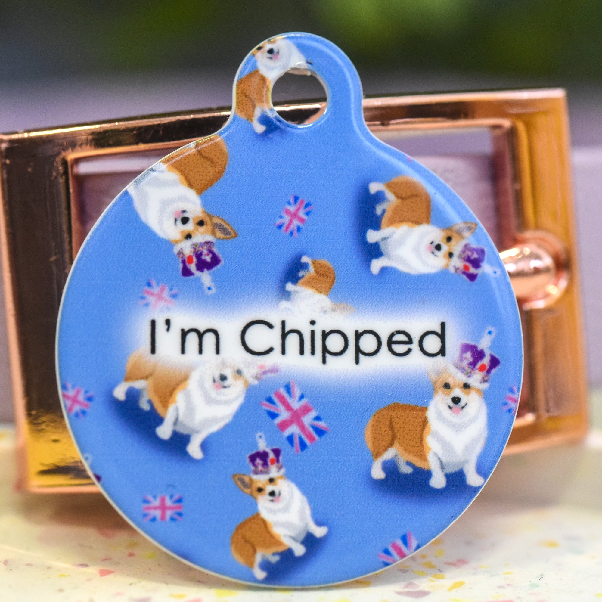 Personalised Queen's Jubilee Dog Tag - Cute Corgis