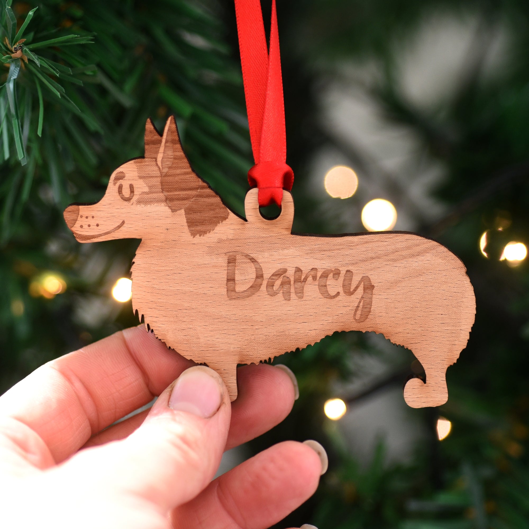Dog Christmas Decoration - Corgi - Solid Wood