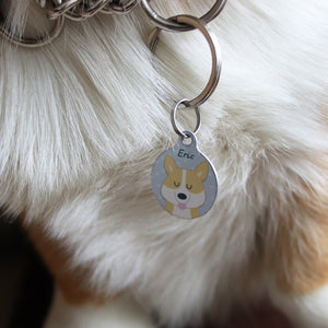 Corgi Personalised Pet Name Id Tag  - Hoobynoo - Personalised Pet Tags and Gifts