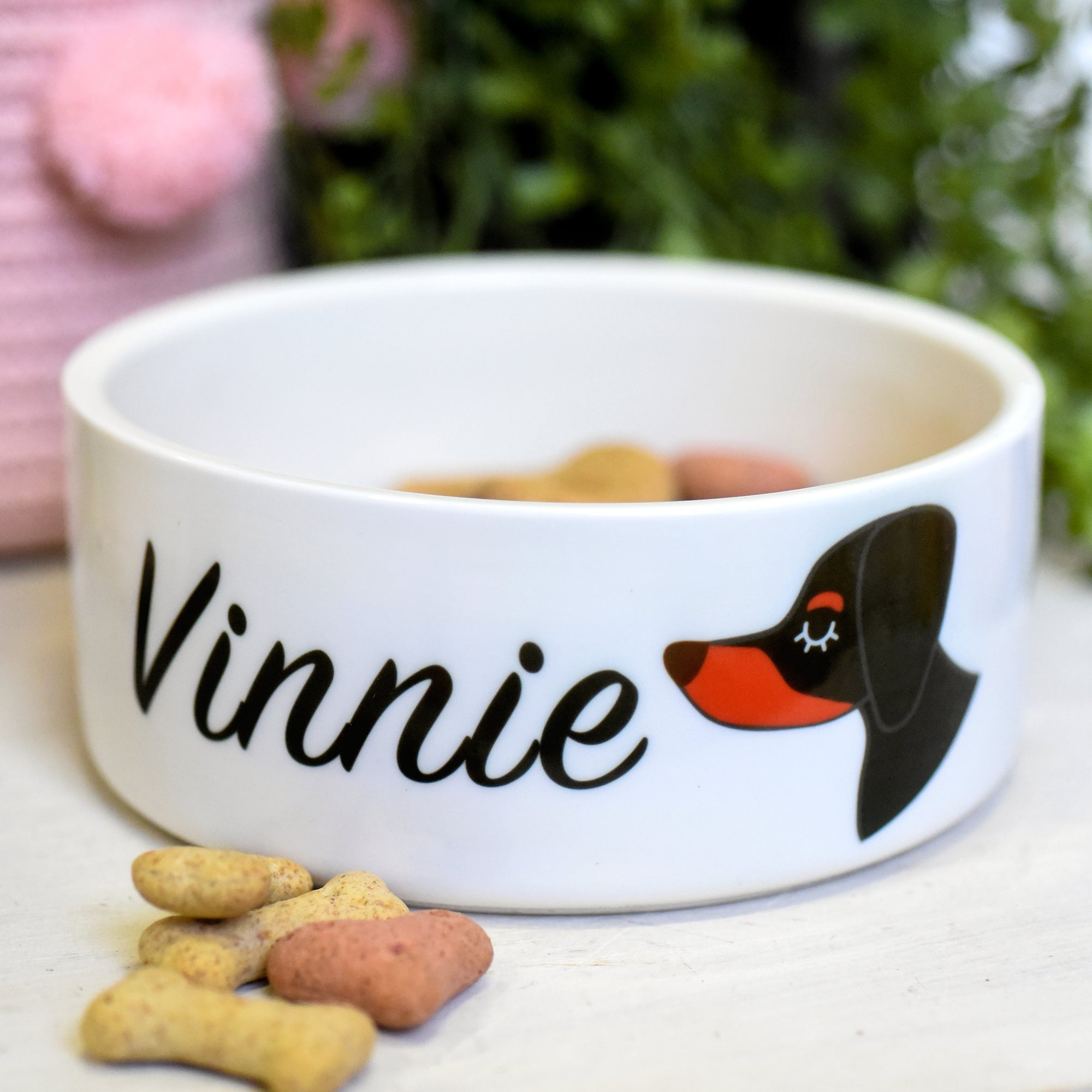 Dachshund Dog Personalised Ceramic Dog Bowl