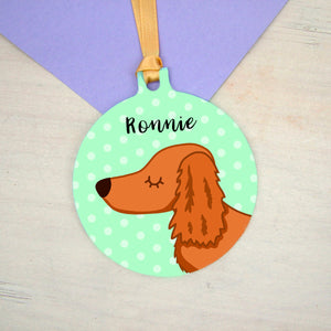 Dachshund Personalised Christmas Decoration - Polka Dots  - Hoobynoo - Personalised Pet Tags and Gifts