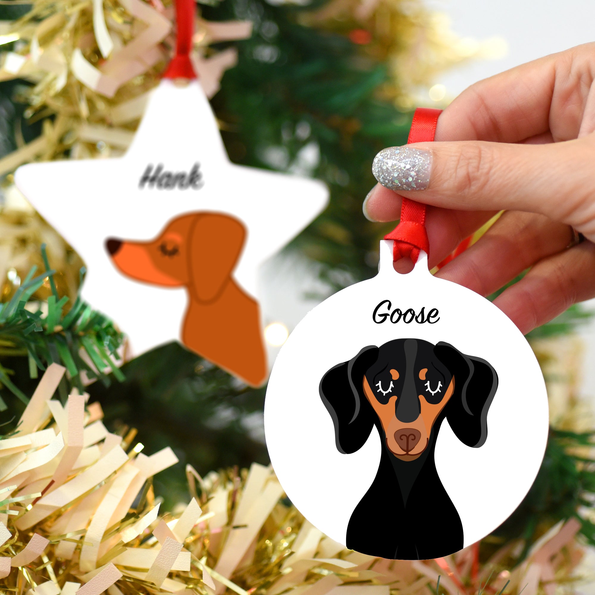 Dachshund Personalised Dog Christmas Decoration
