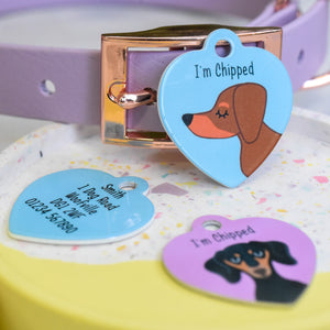 Personalised Dachshund Dog Tag - HEART