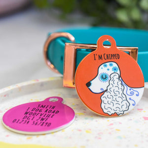 Cocker Spaniel Personalised Dog Tag - Day of the Dead