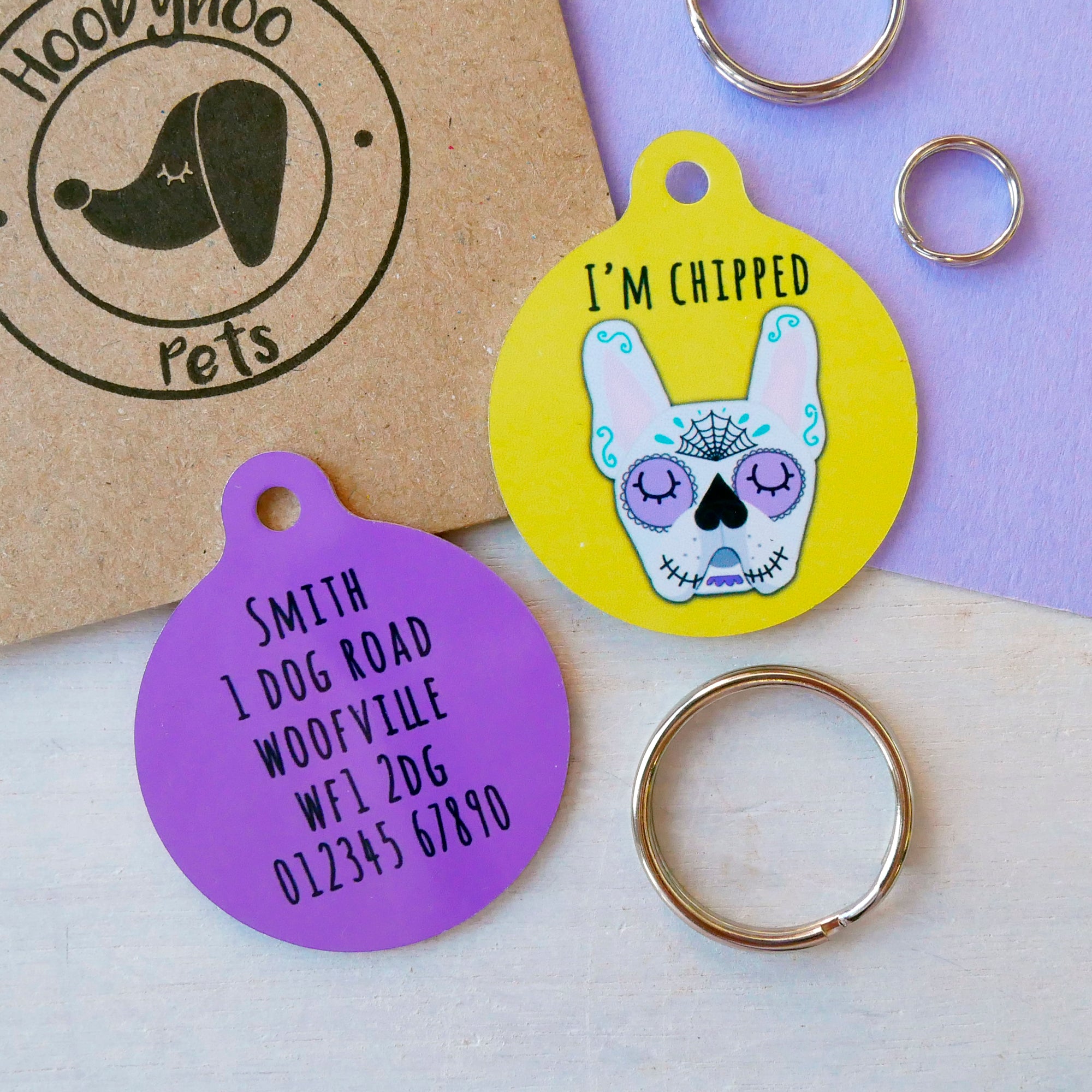 Personalised Dog ID Tag - Day of the Dead  - Hoobynoo - Personalised Pet Tags and Gifts
