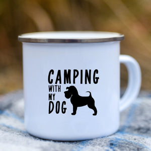 Dog Silhouette Enamel Camping Mug