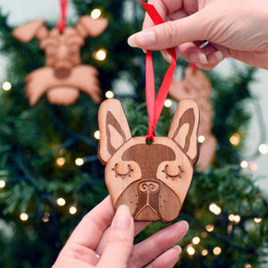 Dog Christmas Decoration - Solid Wood