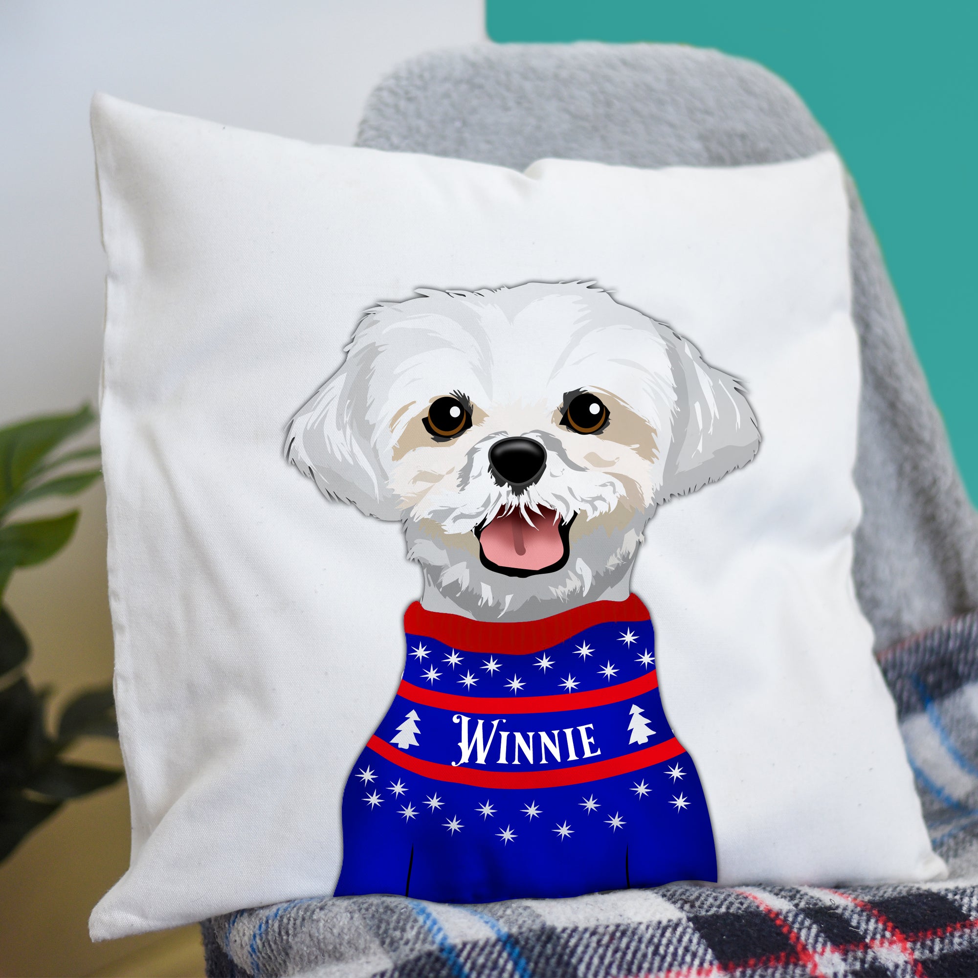 Dog Breed Christmas Jumper Cushion Cover