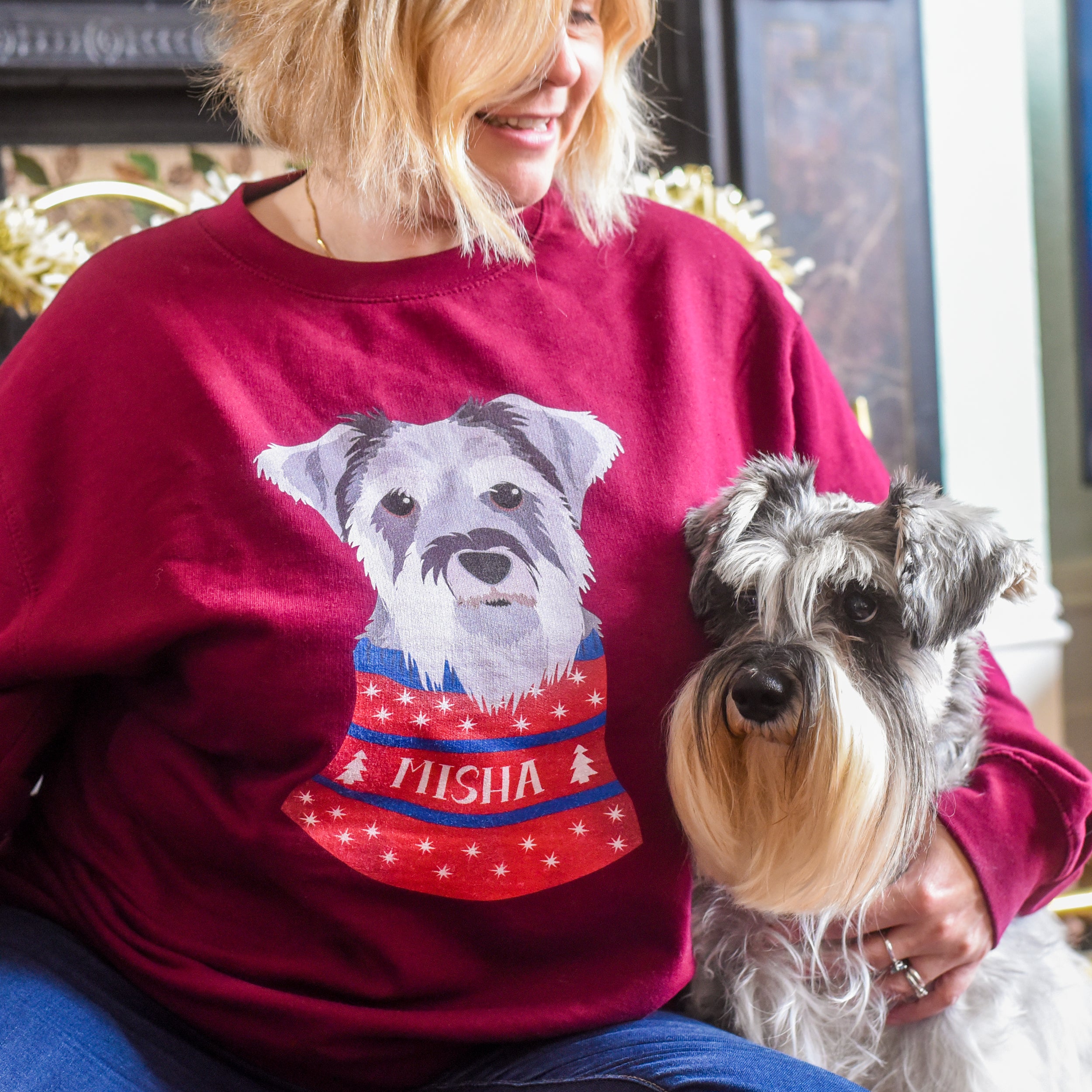 Miniature schnauzer christmas jumper best sale