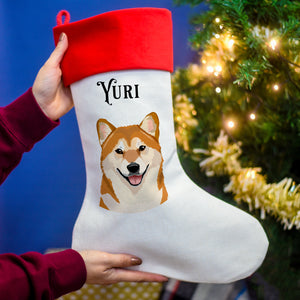 Personalised Dog Christmas Present Stocking