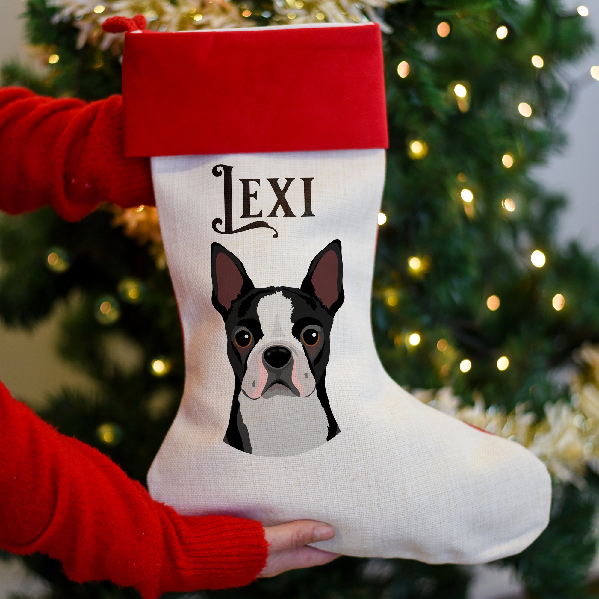 Personalised Dog Christmas Present Stocking
