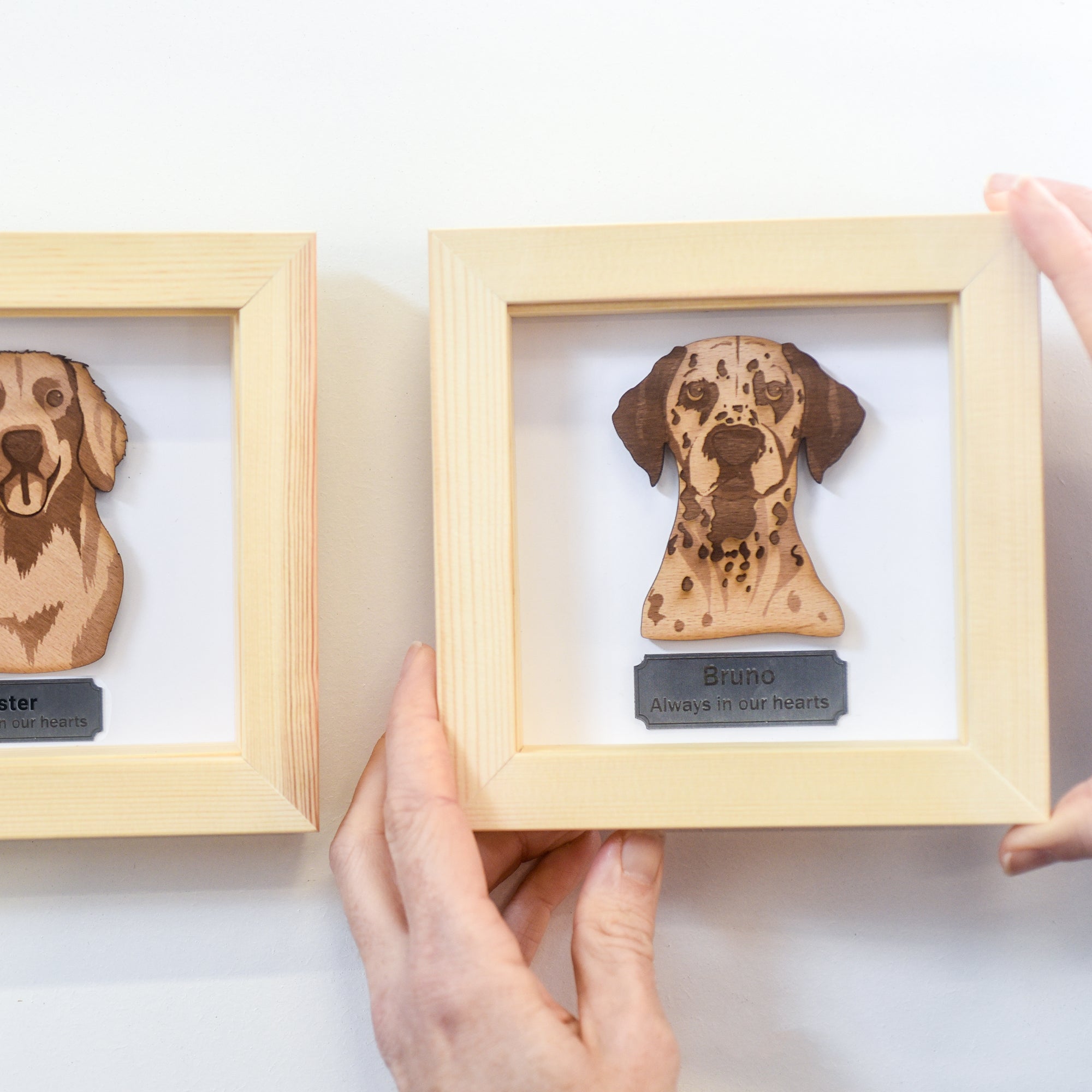 Personalised Wooden Dog Memorial Framed
