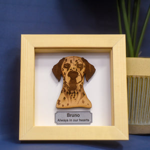 Personalised Wooden Dog Memorial Framed