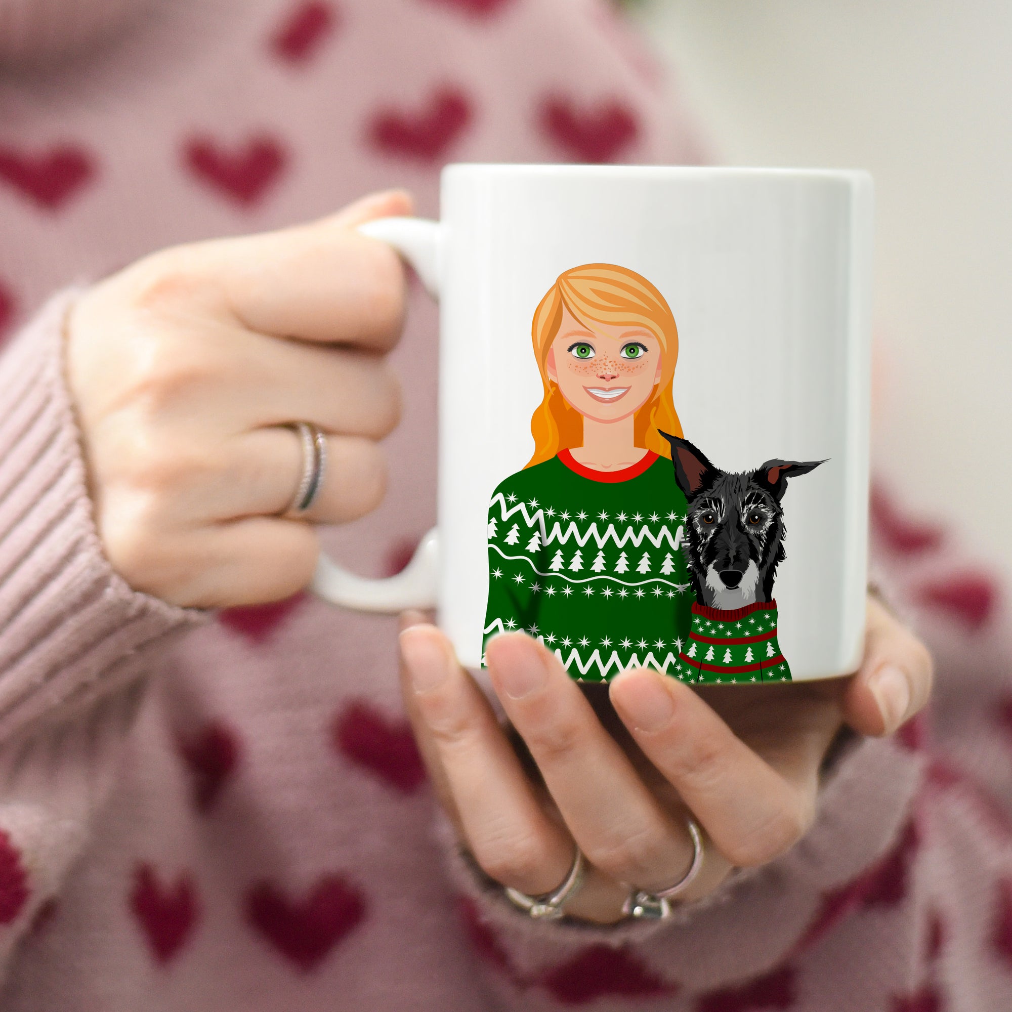 Personalised Dog Mum Christmas Jumper Gift Mug