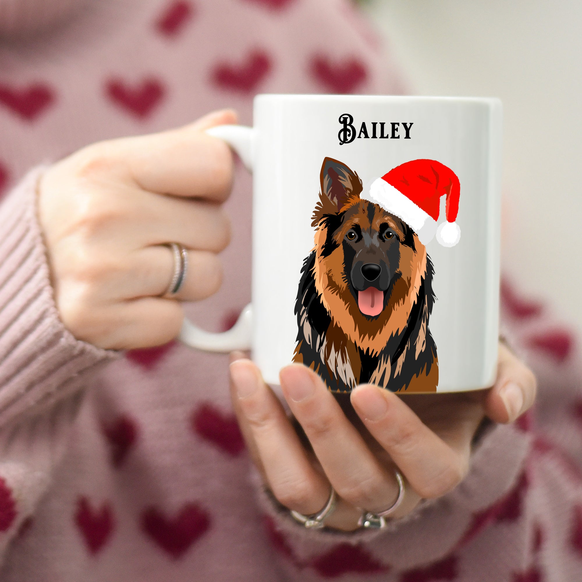 Santa Dog Christmas Mug Gift Personalised