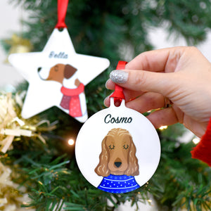 Personalised Dog Winter Clothing Christmas Decoration Bold
