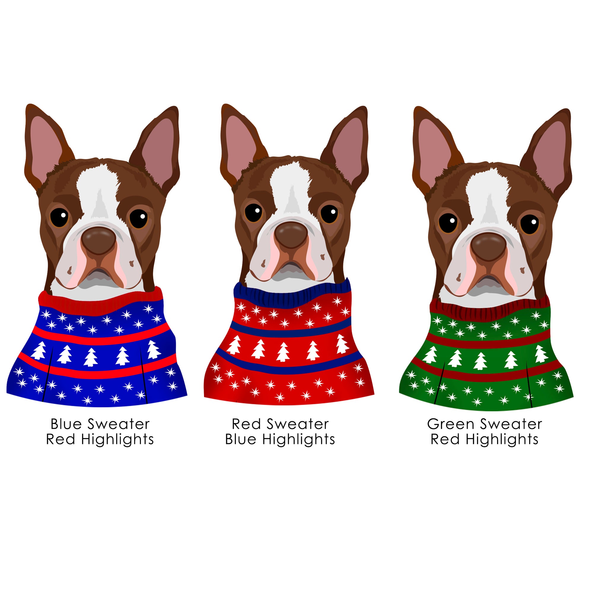 Cute Dog Christmas Sweater Keyring Personalised