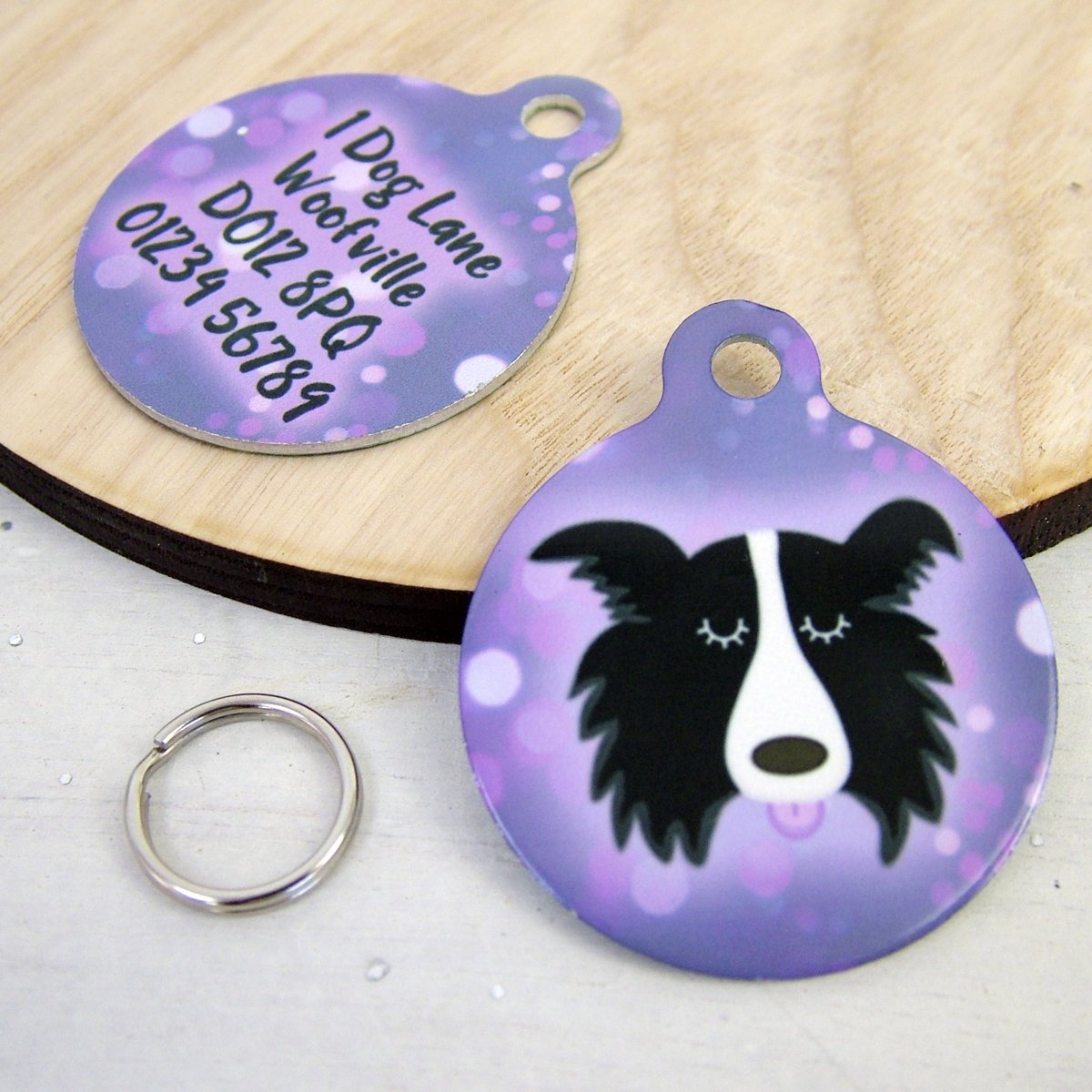 Personalised Dog ID Tag Bokeh Lights  - Hoobynoo - Personalised Pet Tags and Gifts