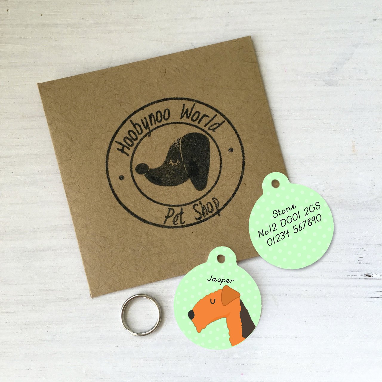 Irish/Lakeland/Fox Terrier Personalised Dog ID Tag  - Hoobynoo - Personalised Pet Tags and Gifts