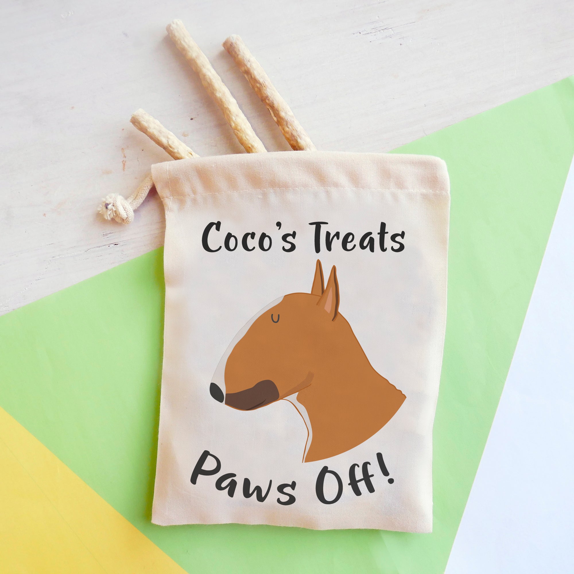 English Bull Terrier Personalised Treat Training Bag  - Hoobynoo - Personalised Pet Tags and Gifts