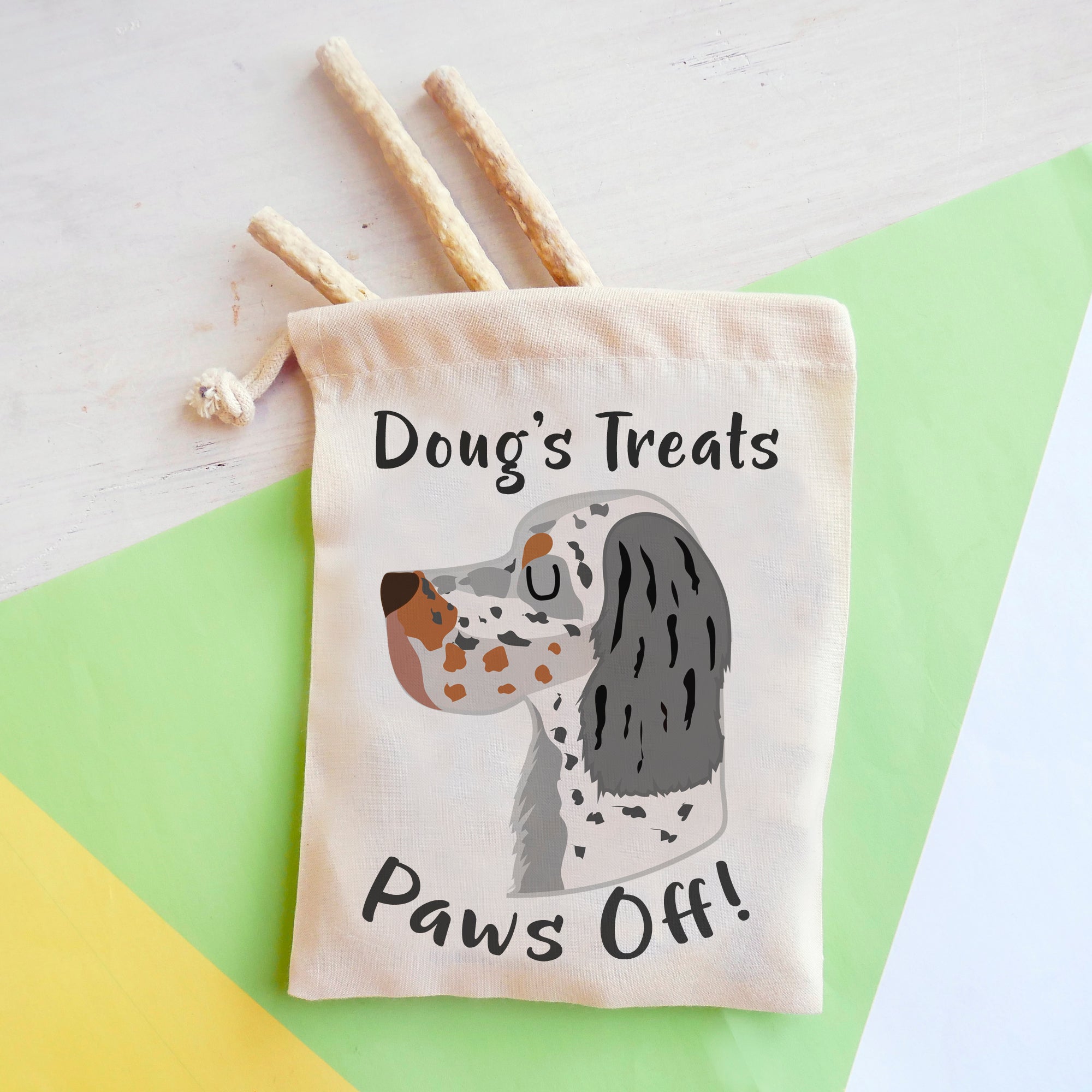 English Setter Personalised Treat Training Bag  - Hoobynoo - Personalised Pet Tags and Gifts