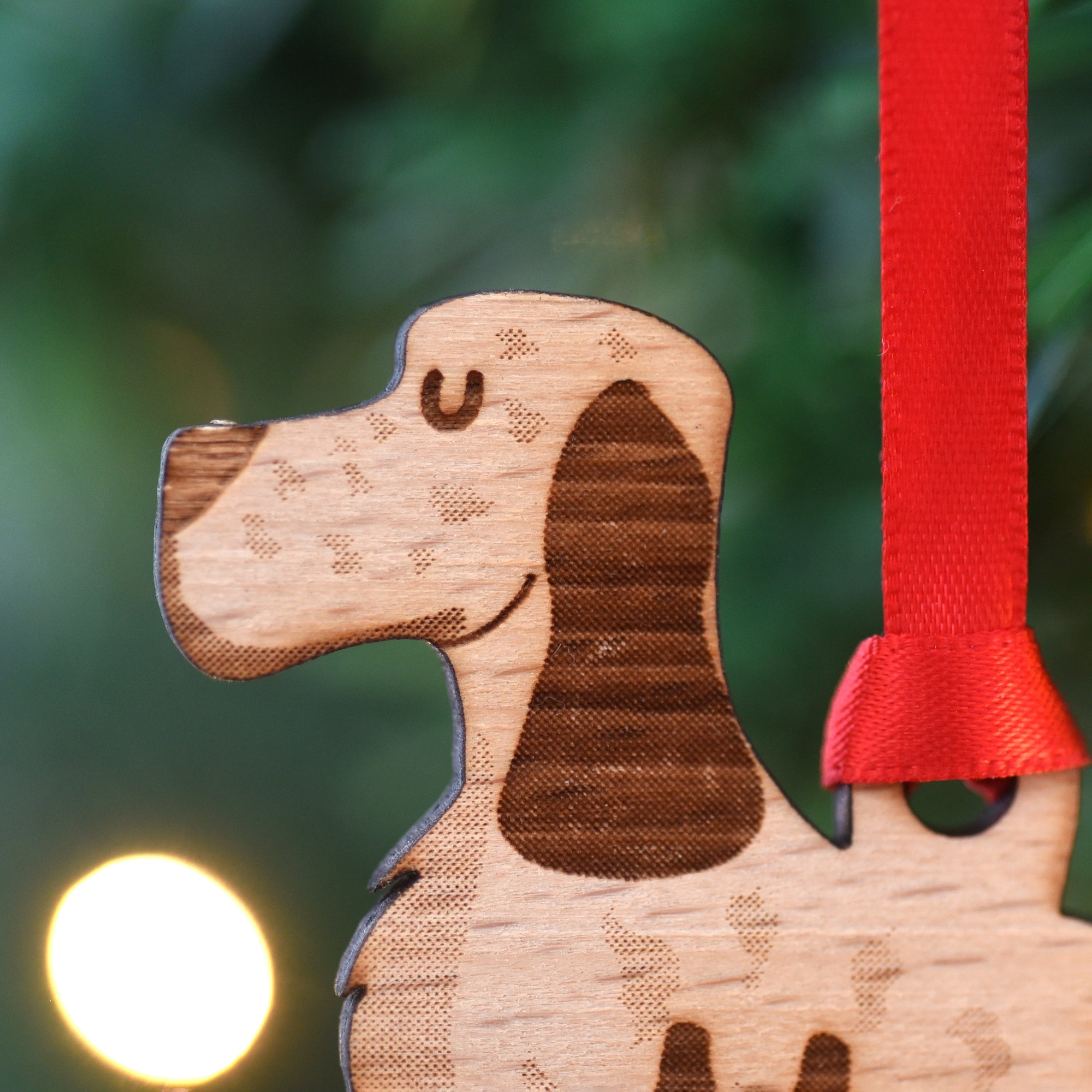 Dog Christmas Decoration - English Setter - Solid Wood
