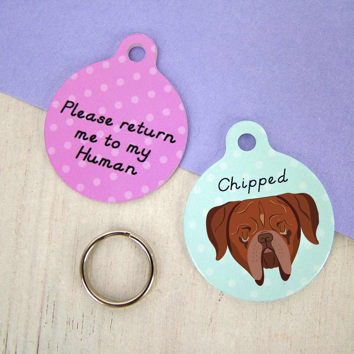 Dogue de Bordeaux Personalised Dog ID Tag  - Hoobynoo - Personalised Pet Tags and Gifts