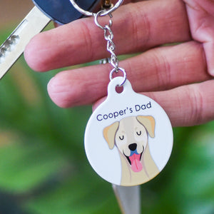 Personalised Dog Dad Keyring - Cartoon Illustrations