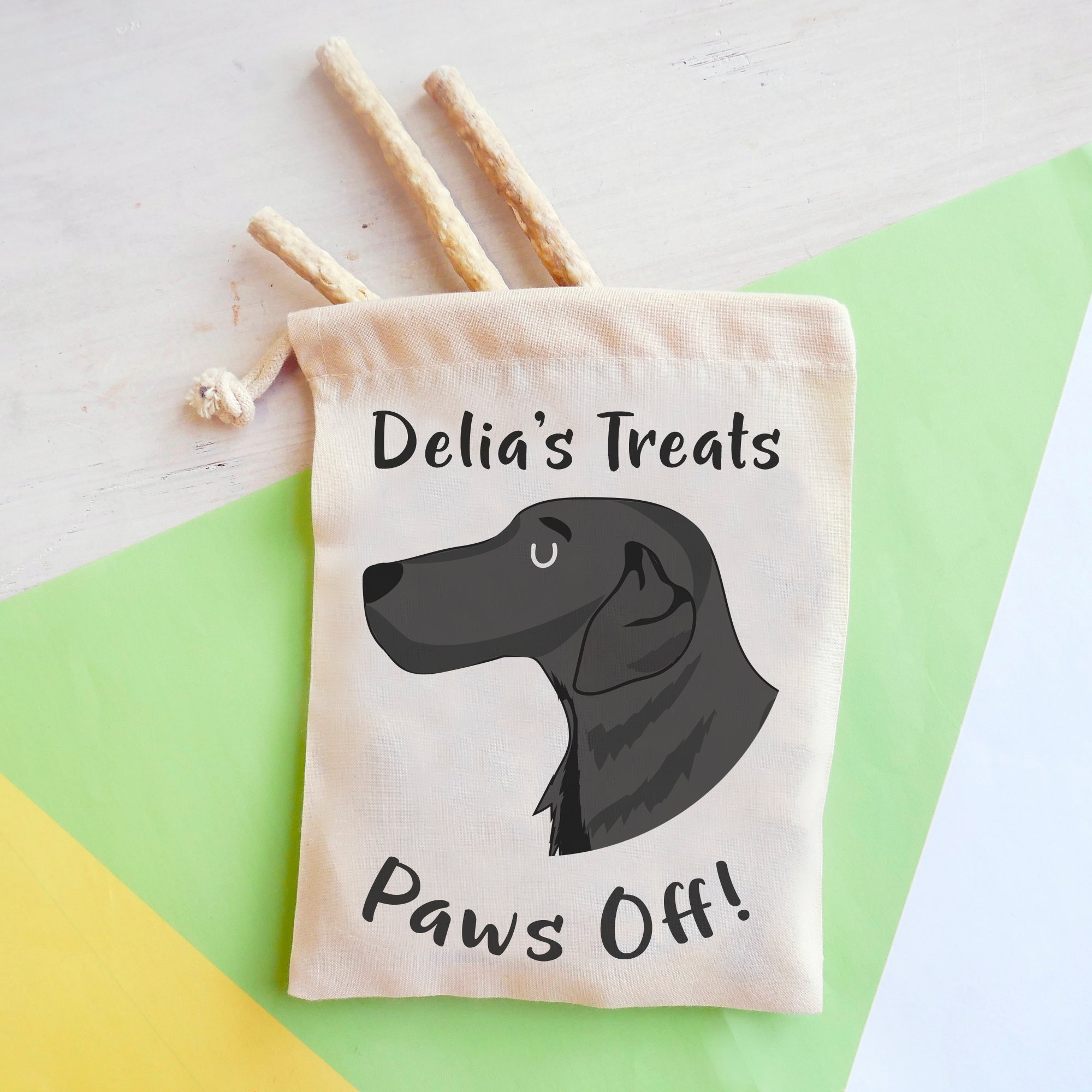 Flat Coated Retriever Personalised Treat Training Bag  - Hoobynoo - Personalised Pet Tags and Gifts