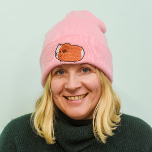 Guinea Pig Embroidered Beanie Hat