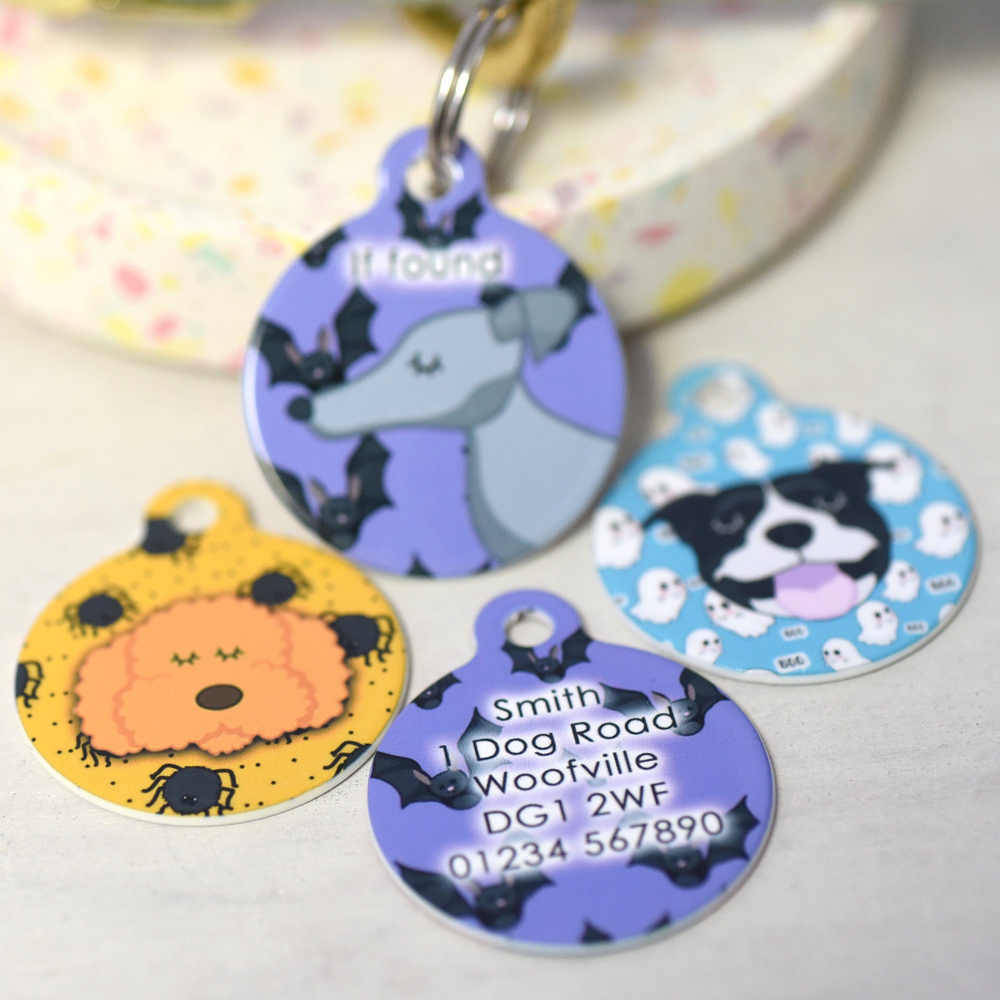 Spooky Halloween Personalised Dog Tag