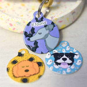 Spooky Halloween Personalised Dog Tag