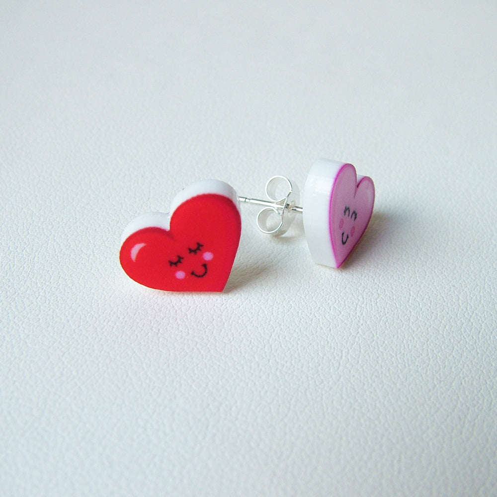 Cute Heart Acrylic Stud Earrings