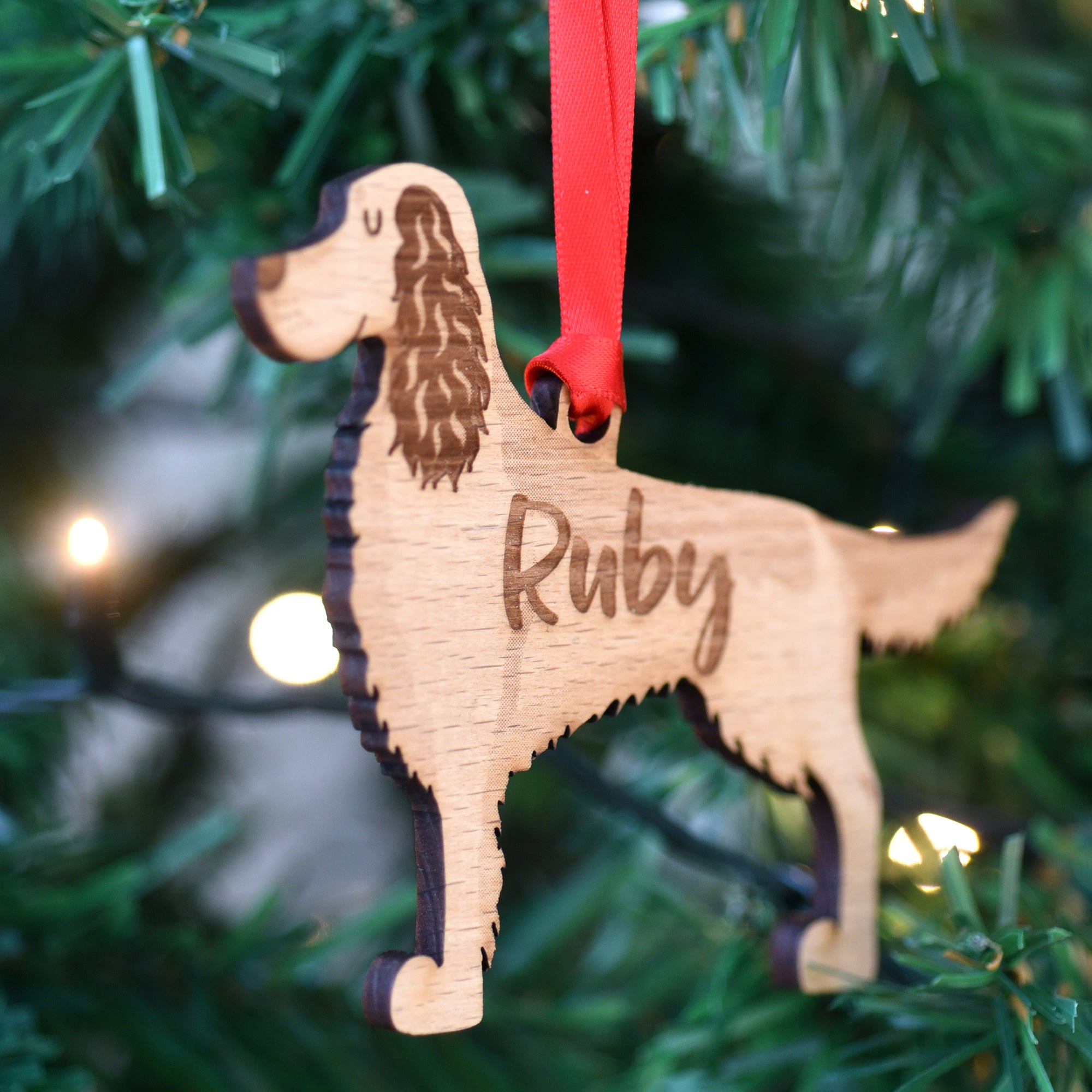 Dog Christmas Decoration - Irish Setter - Solid Wood