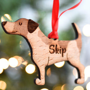 Personalised Jack Russell Wooden Christmas Decoration
