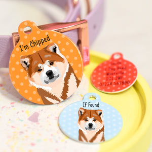 Japanese Akita Realistic Personalised Dog ID Tag