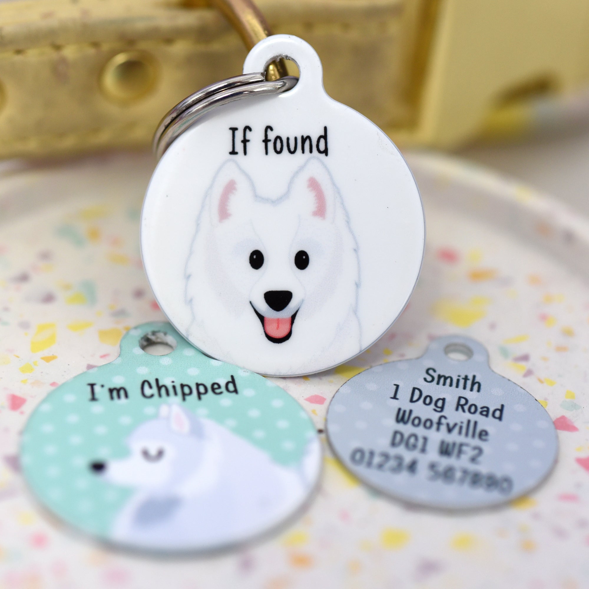 Japanese Spitz Personalised Dog ID Tag