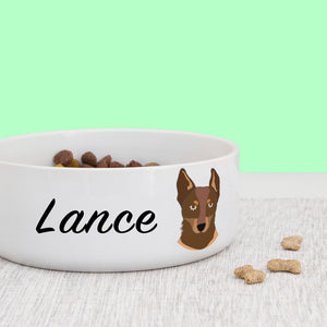 Australian Kelpie Dog Personalised Bold Ceramic Dog Bowl  - Hoobynoo - Personalised Pet Tags and Gifts