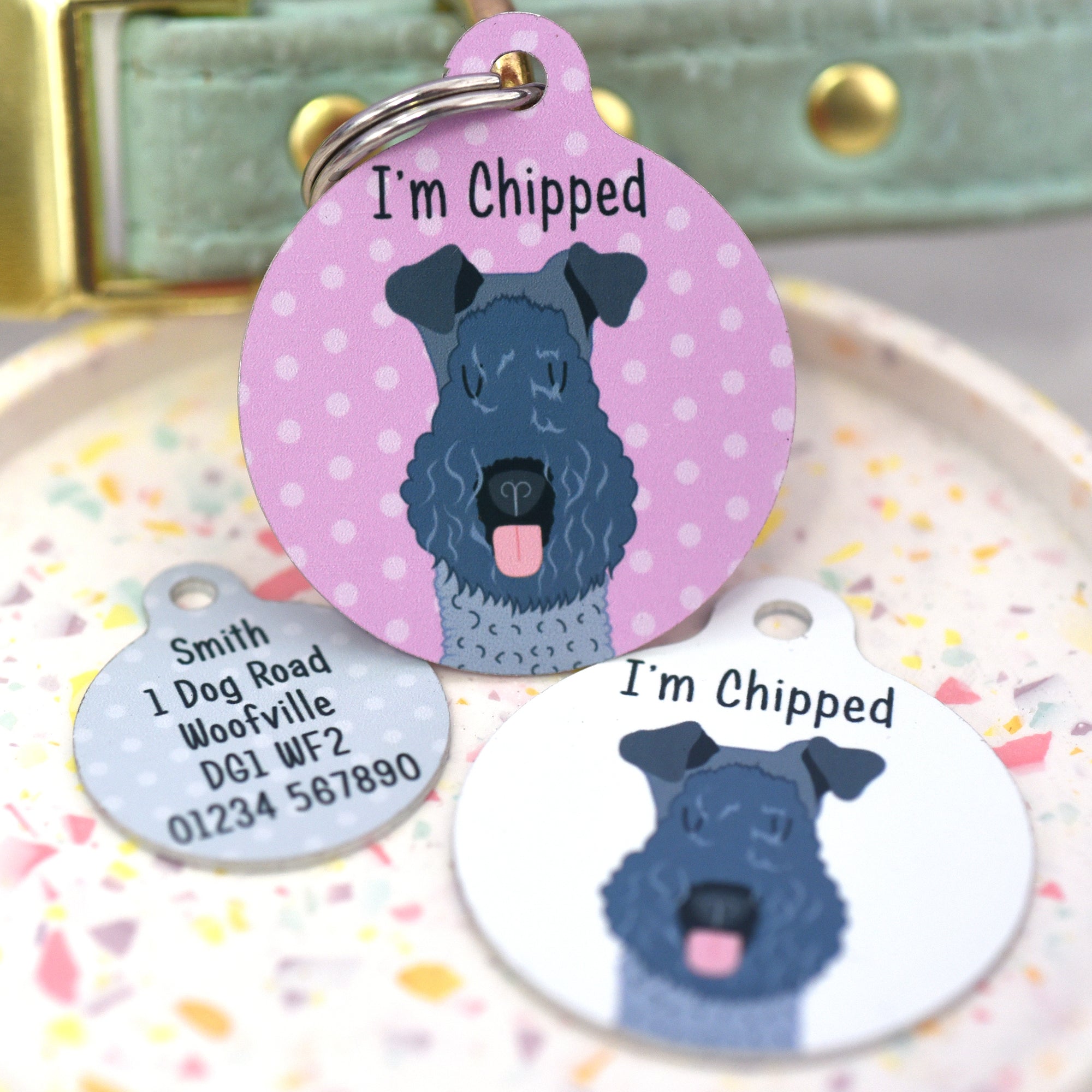 Kerry Blue Terrier Personalised Dog ID Tag