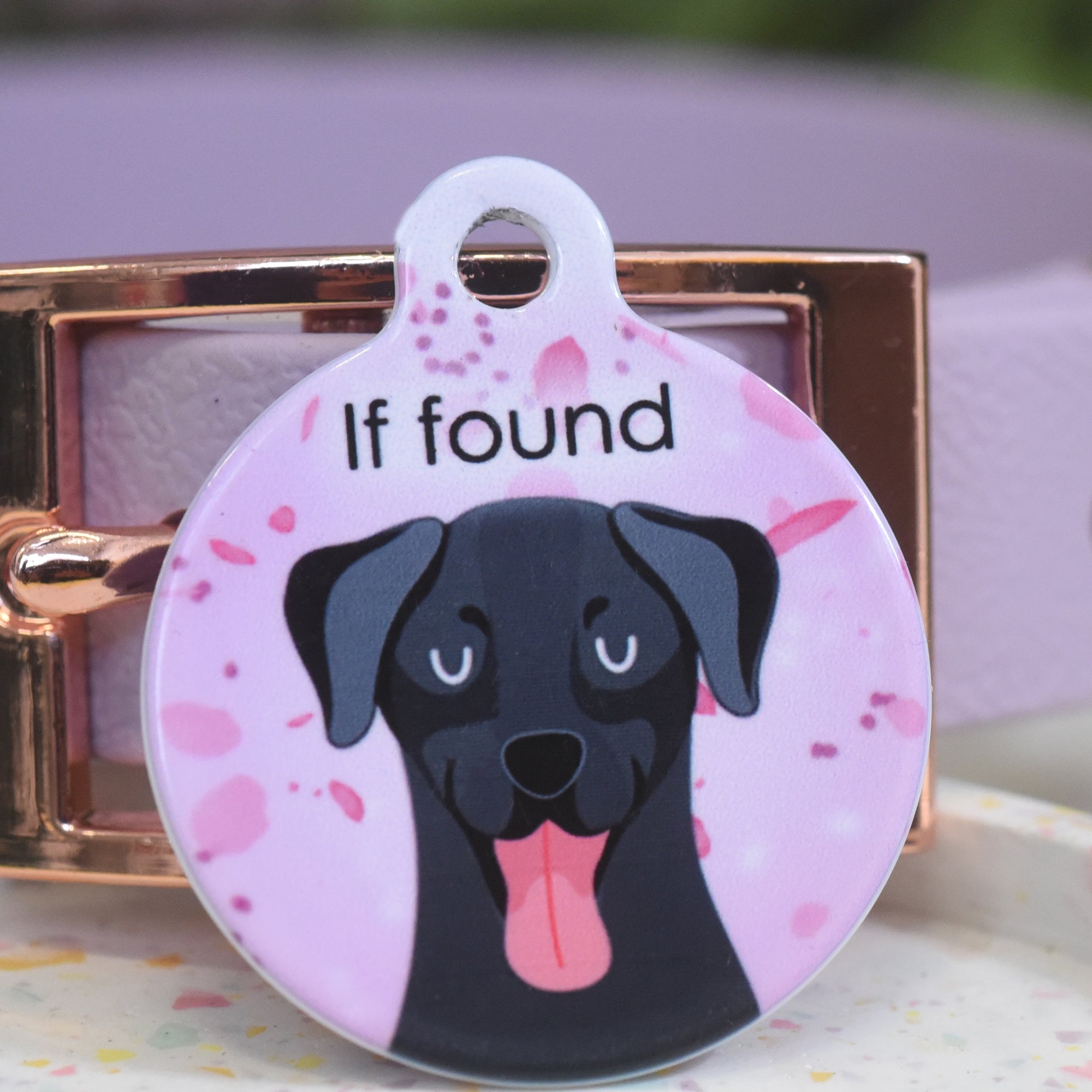 Personalised Labrador Dog Tag - Cherry Blossom