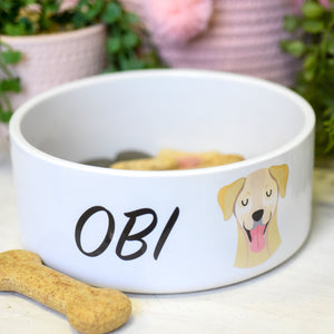 Labrador Personalised Ceramic Dog Bowl