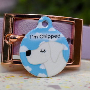 Personalised Labrador Dog Tag - Happy Clouds
