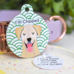 Personalised Labrador Dog Tag - Japanese Print