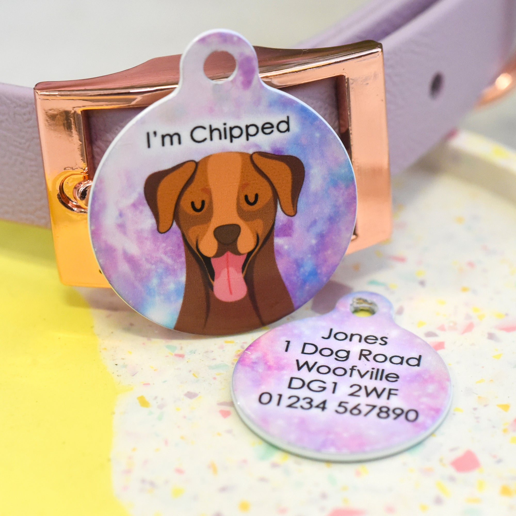 Personalised Labrador Dog Tag - Pastel Universe